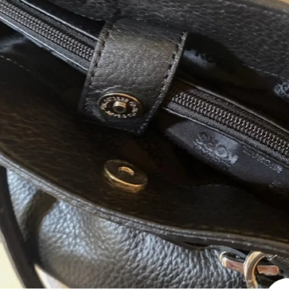 MICHAEL KORS Hamilton Traveler Belted Tote Black Pebbled  Leather Handbag